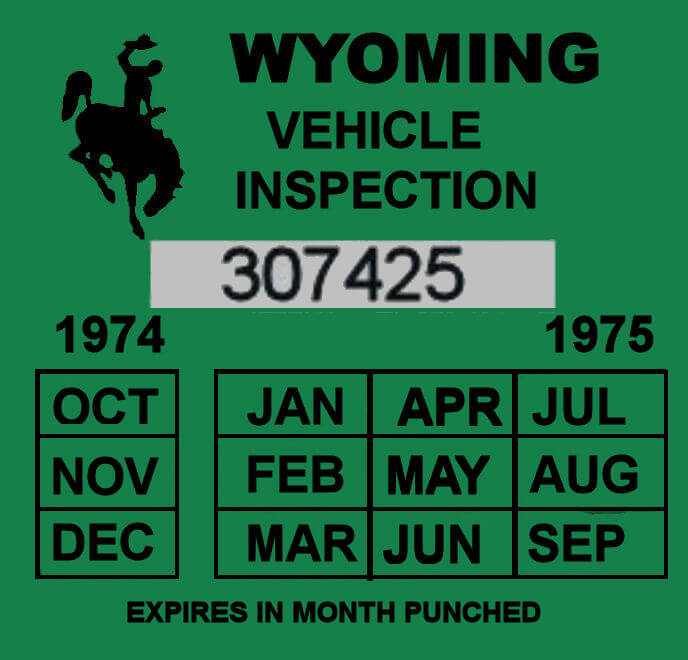 (image for) 1974-75 Wyoming inspection sticker
